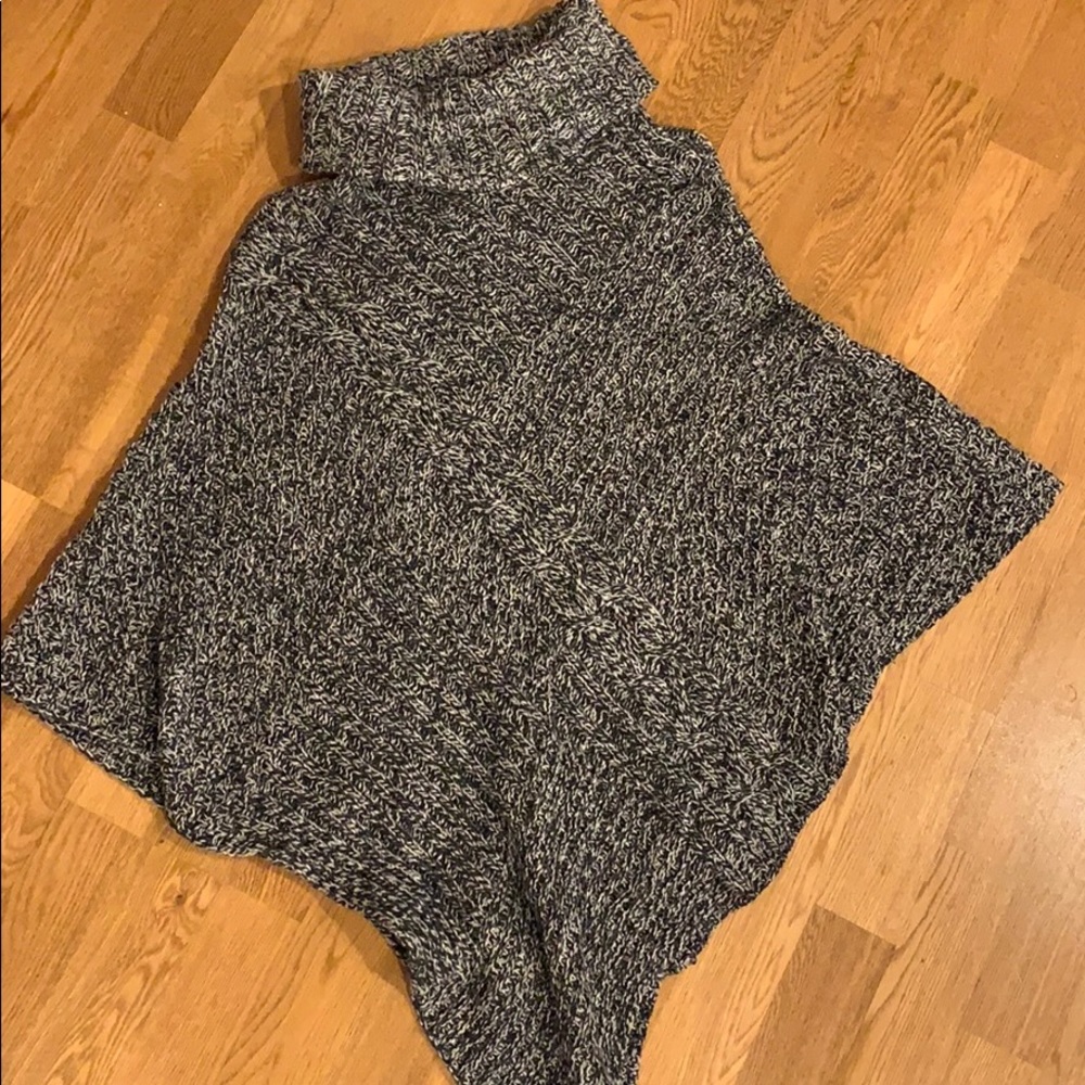 Black and white poncho